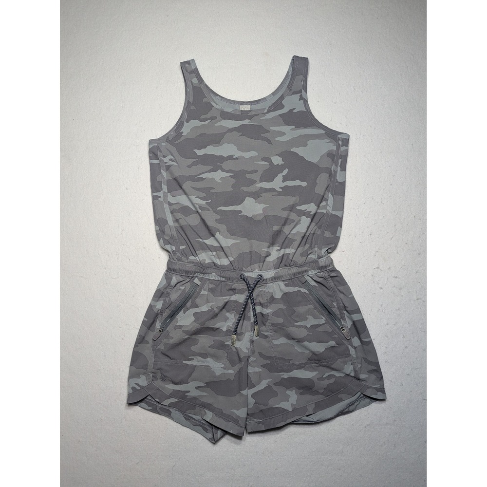 Athleta Girl Camo‎ Sleeveless Romper | Gray Utility Athletic One-Piece | Youth